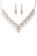 Load image into Gallery viewer, Rhinestone Teardrop V Shape Necklace And Earring Set
