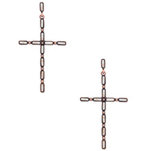 Load image into Gallery viewer, Multi Stone Pattern Cross Metal Earring
